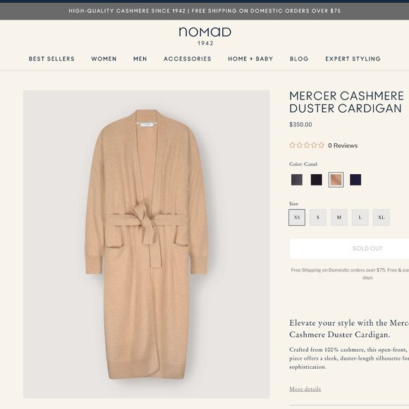 Mercer Cashmere Duster Cardigan. - Picture 2 of 2